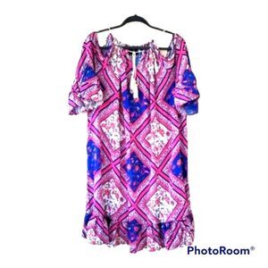 NWT Currations Cold Shoulder Flounce Dress 2X